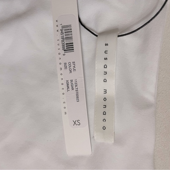 NEW Susana Monaco Angle Wire Long Sleeve Gathered Top Color- Sugar Size XS - Picture 8 of 8